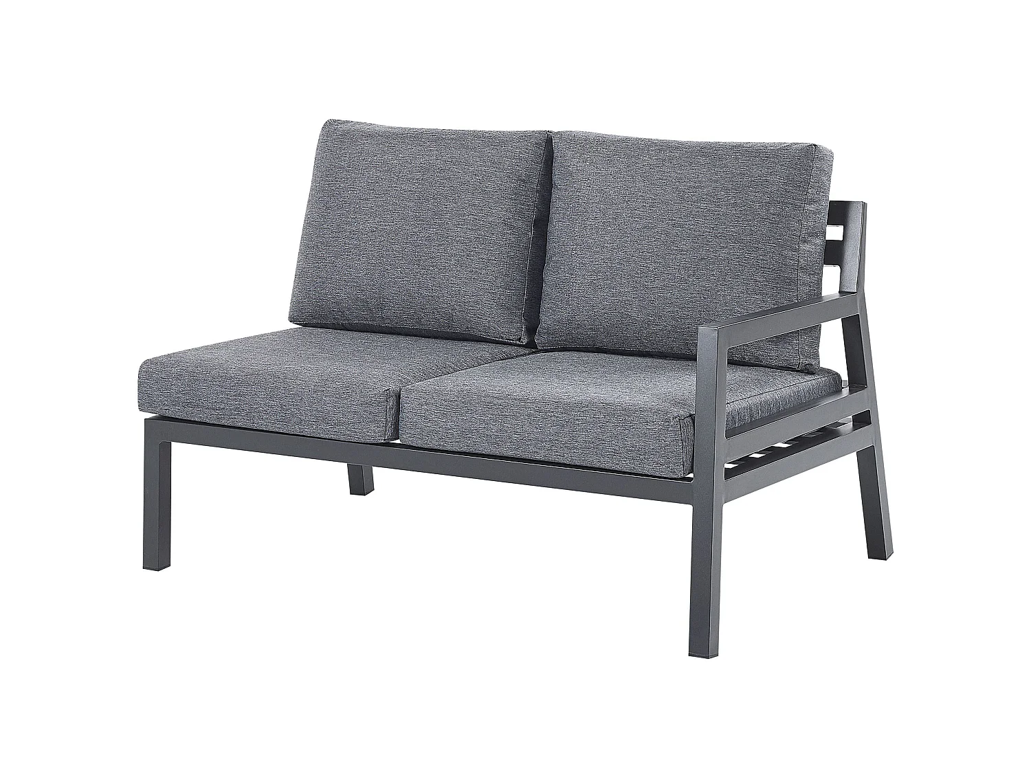 Garten Ecksofa mit Tisch 5-Sitzer VIZZINI Metall Grau