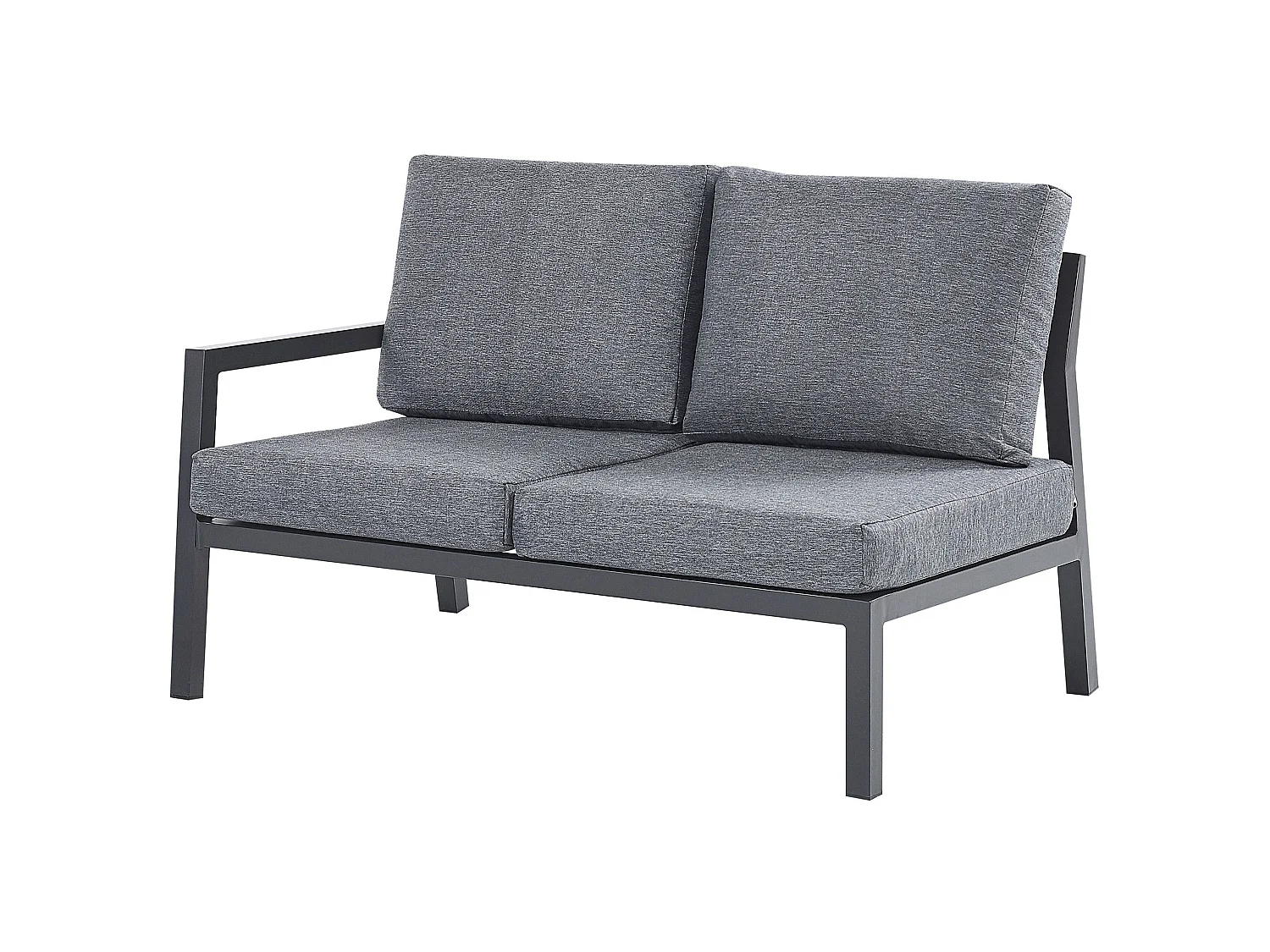Garten Ecksofa mit Tisch 5-Sitzer VIZZINI Metall Grau
