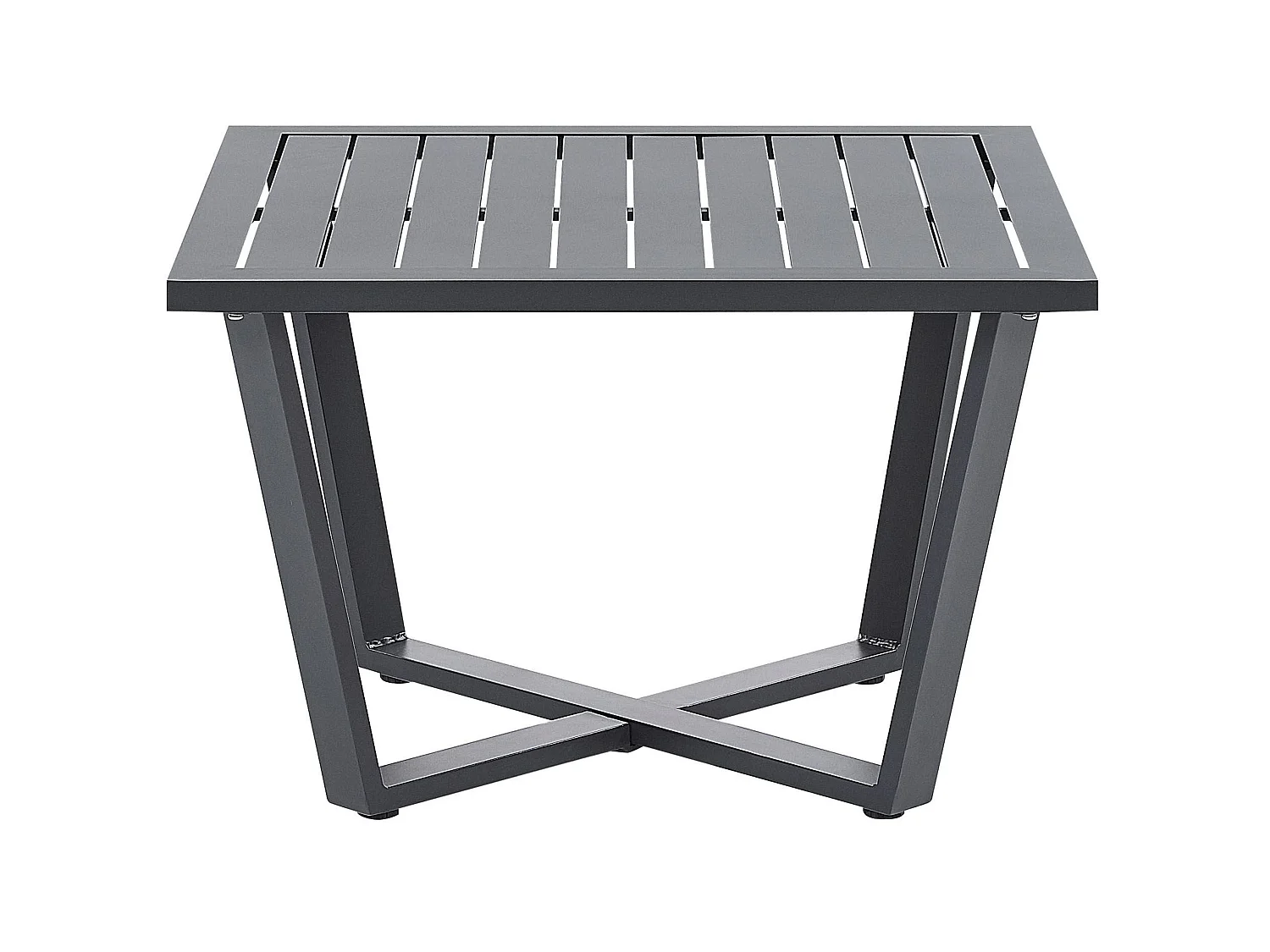 Garten Ecksofa mit Tisch 5-Sitzer VIZZINI Metall Grau