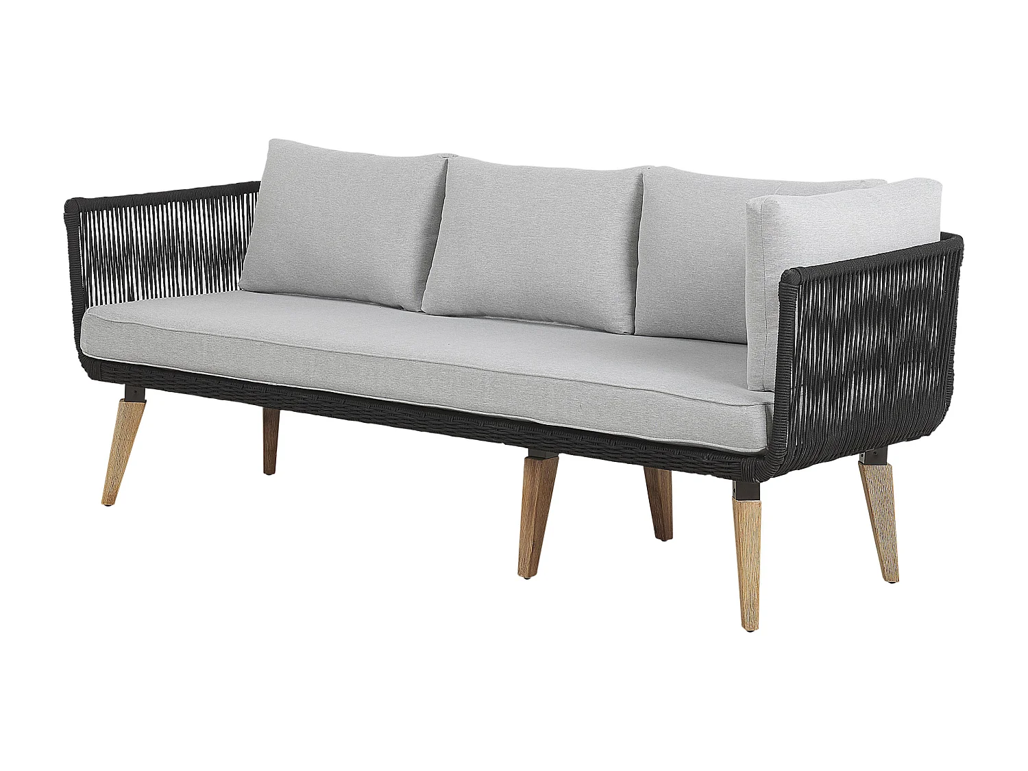 Tuin hoekloungeset met tafel 5-zitter ALCAMO Linkerzijde Acaciahout Zwart