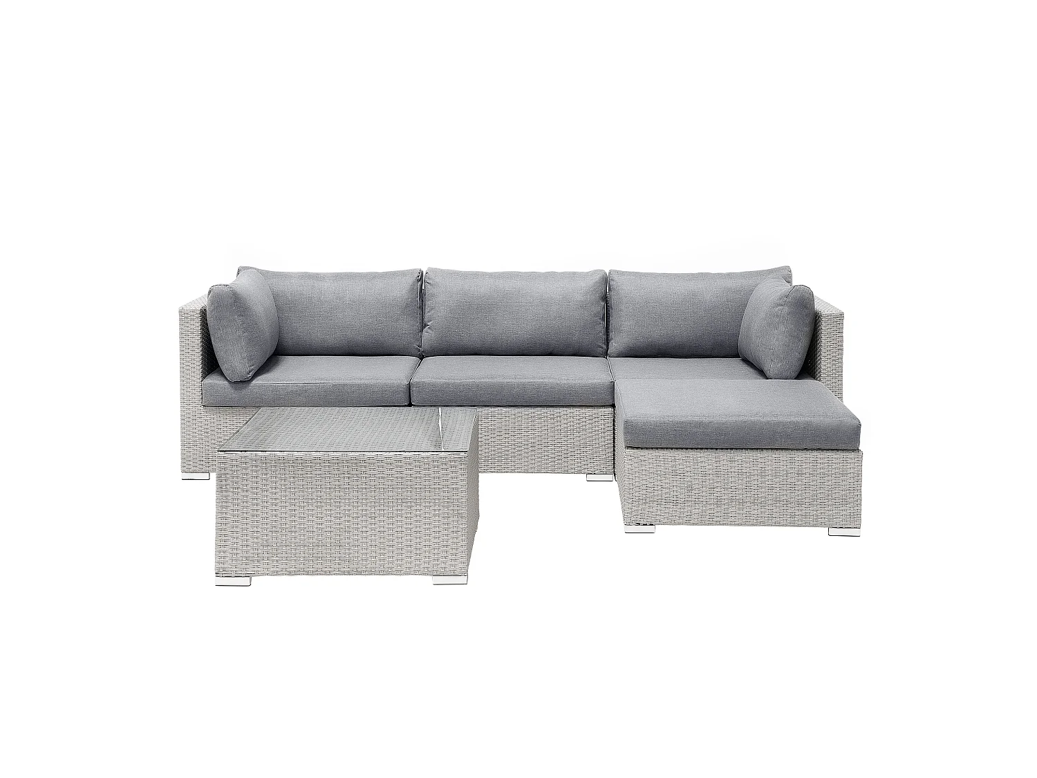 Ensemble de canapés d'angle de jardin 4 places SANO II Côté droite Gris clair