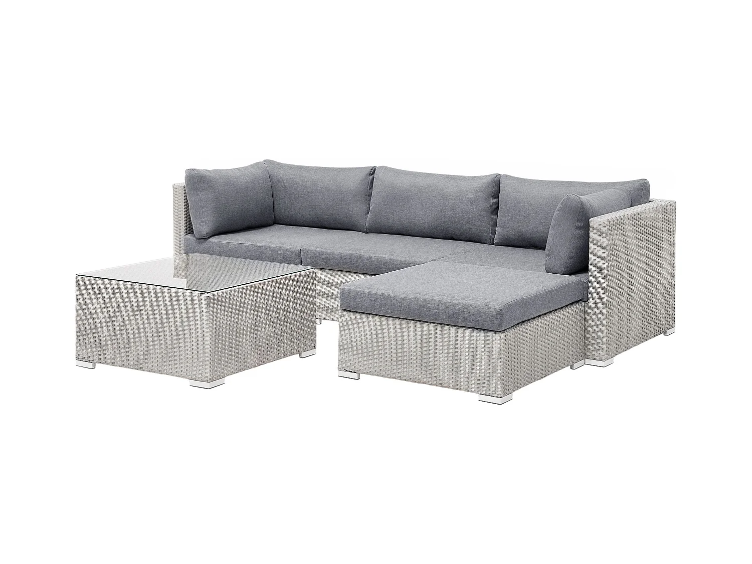Tuin hoekloungeset met tafel 4-zitter SANO II Linkerzijde Lichtgrijs