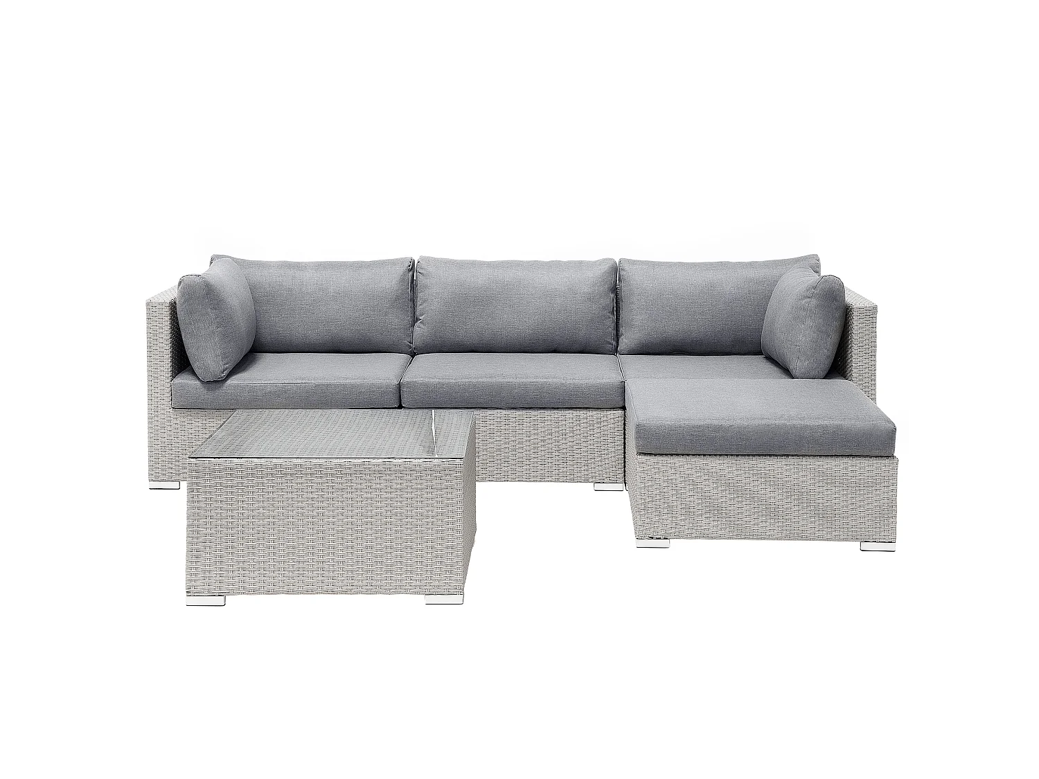 Ensemble de canapés d'angle de jardin 4 places SANO II Côté droite Gris clair