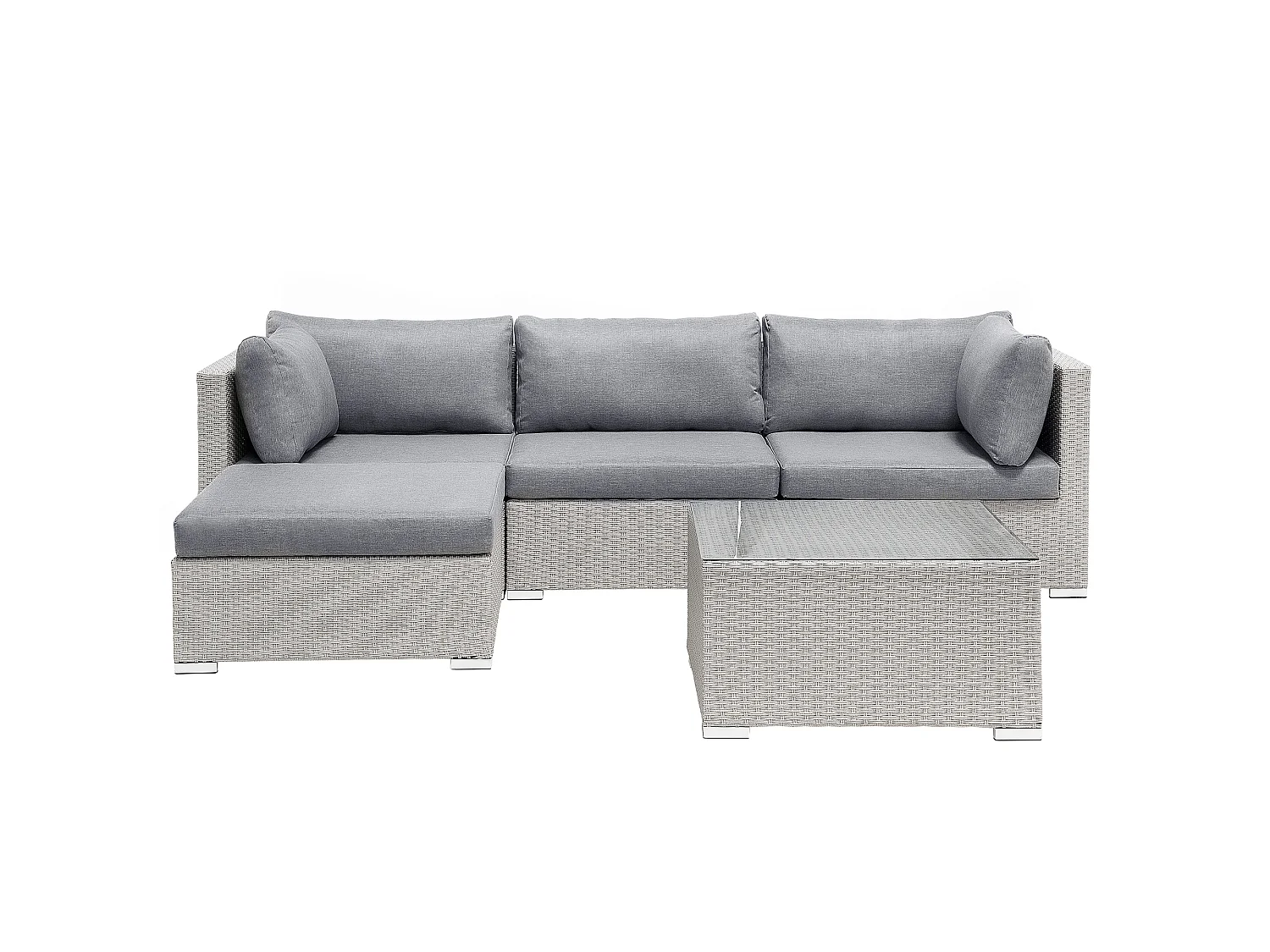 Ensemble de canapés d'angle de jardin 4 places SANO II Côté droite Gris clair