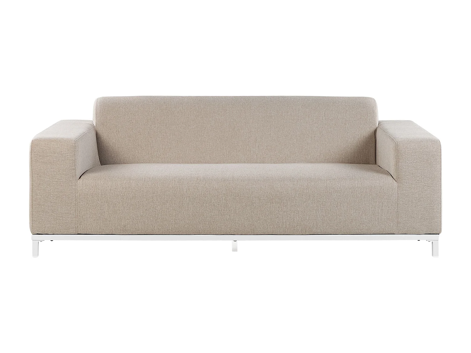 Modernes Loungeset 4-teiliges Polsterbezug / weißes Gestell beige Rovigo