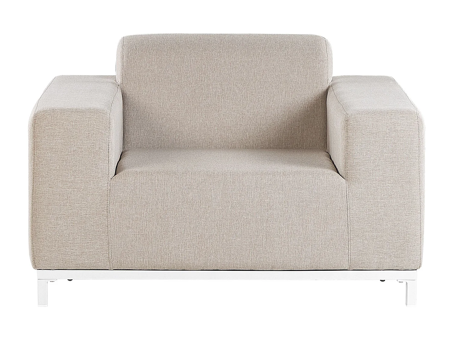 Modernes Loungeset 4-teiliges Polsterbezug / weißes Gestell beige Rovigo