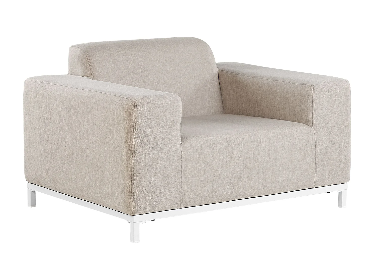 Modernes Loungeset 4-teiliges Polsterbezug / weißes Gestell beige Rovigo
