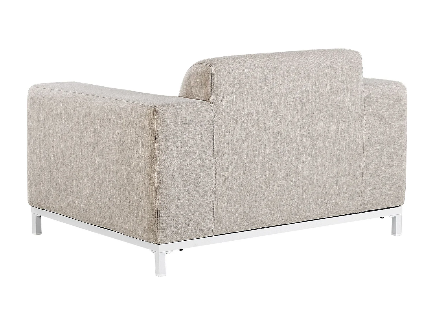 Modernes Loungeset 4-teiliges Polsterbezug / weißes Gestell beige Rovigo