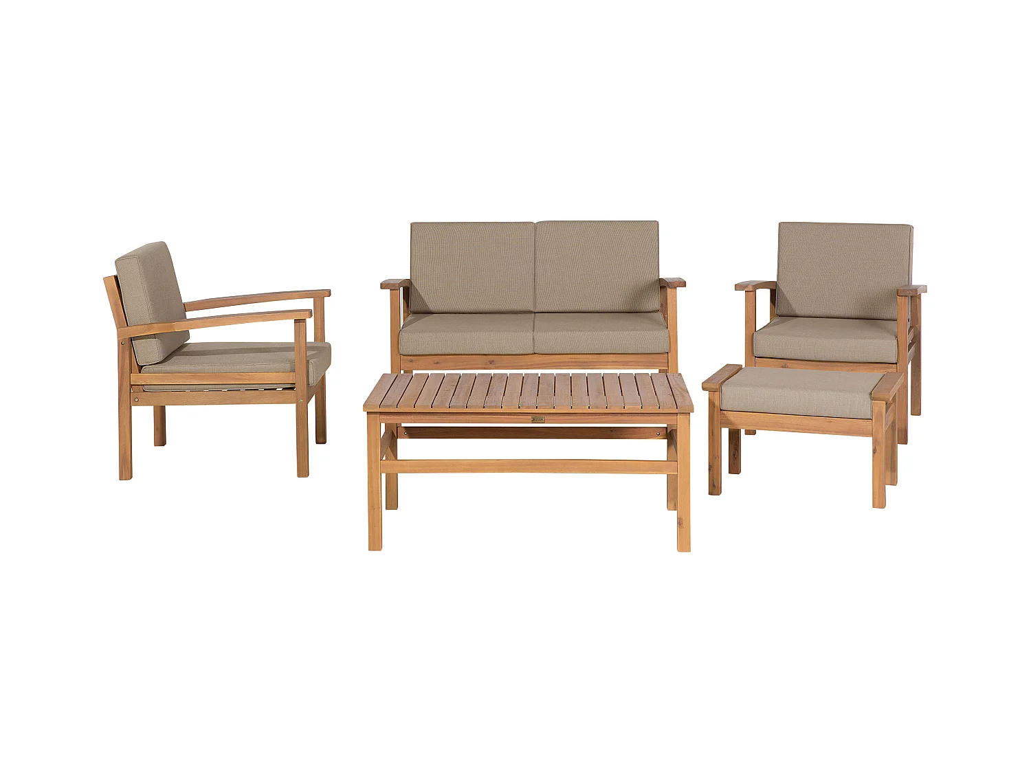 Conjunto de jardín con mesa 4 plazas MANILA Madera de acacia certificada Marrón claro