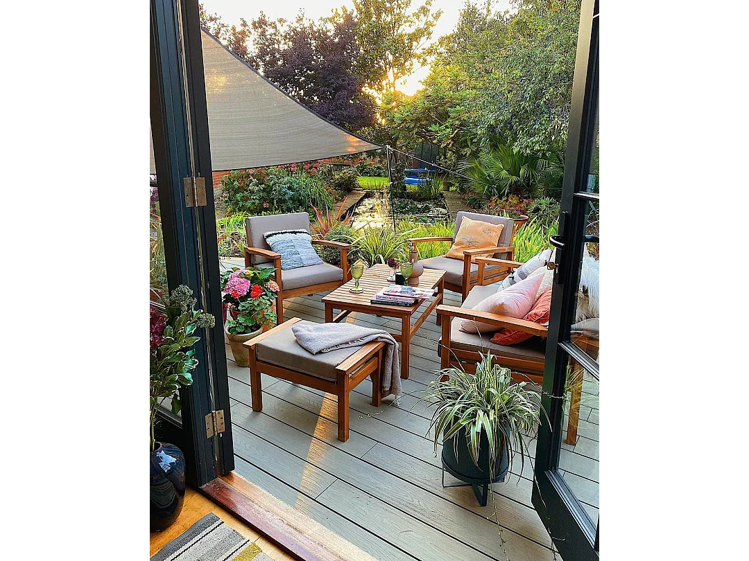 Garden Lounge Set with Table 4 Seater MANILA Light Brown Certified Acacia Wood
