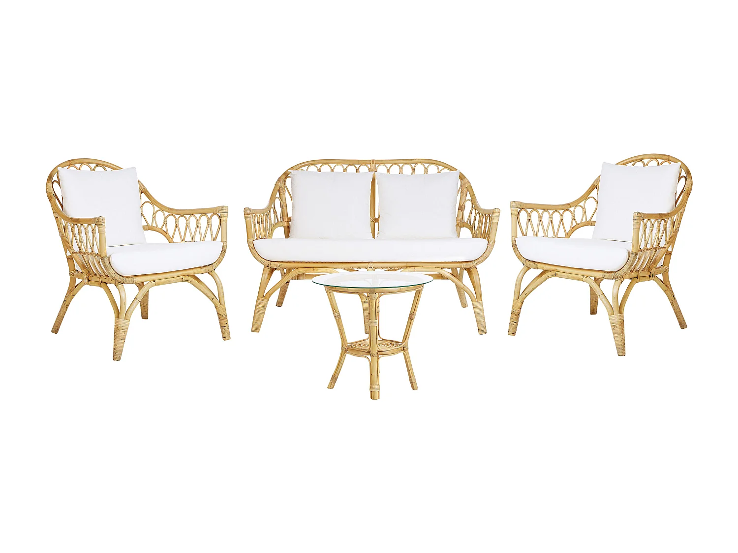 Zestaw ogrodowy ze stolikiem dla 4 osób SIBARI Rattan Naturalny