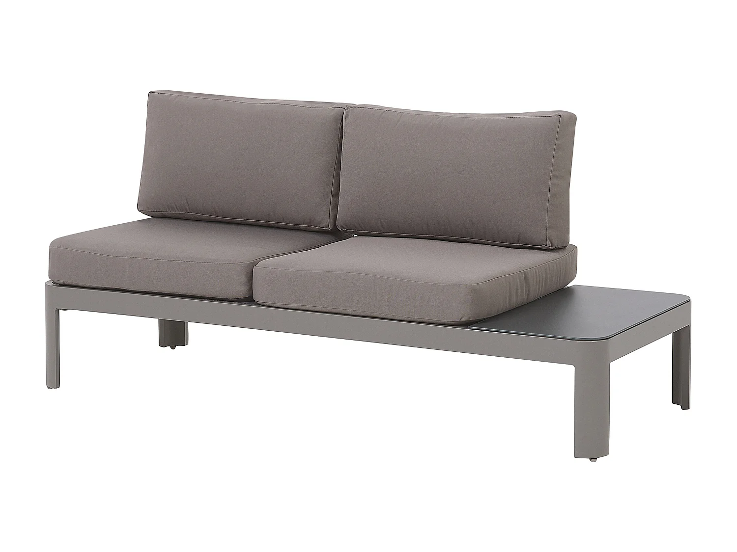 Canapé d'angle de jardin avec ottoman 5 places FERENTINO Métal Gris