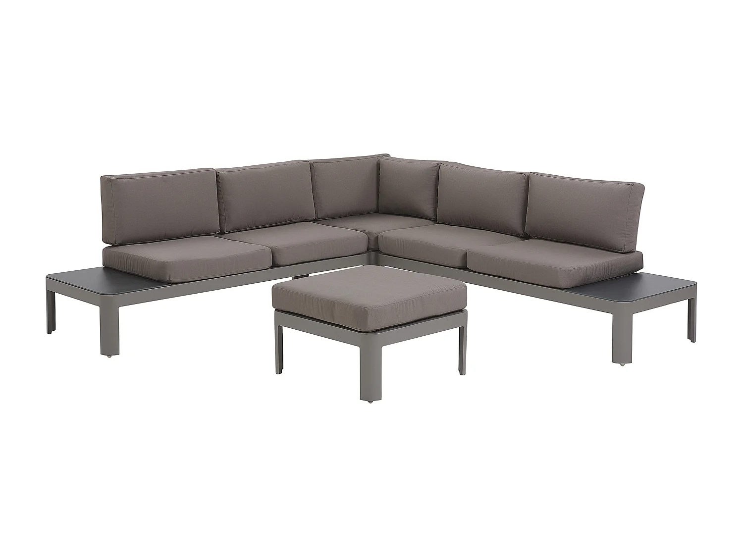 Aluminium Lounge Gartenmöbel Set für 5 Personen mit Auflagen in Grau Ferentino