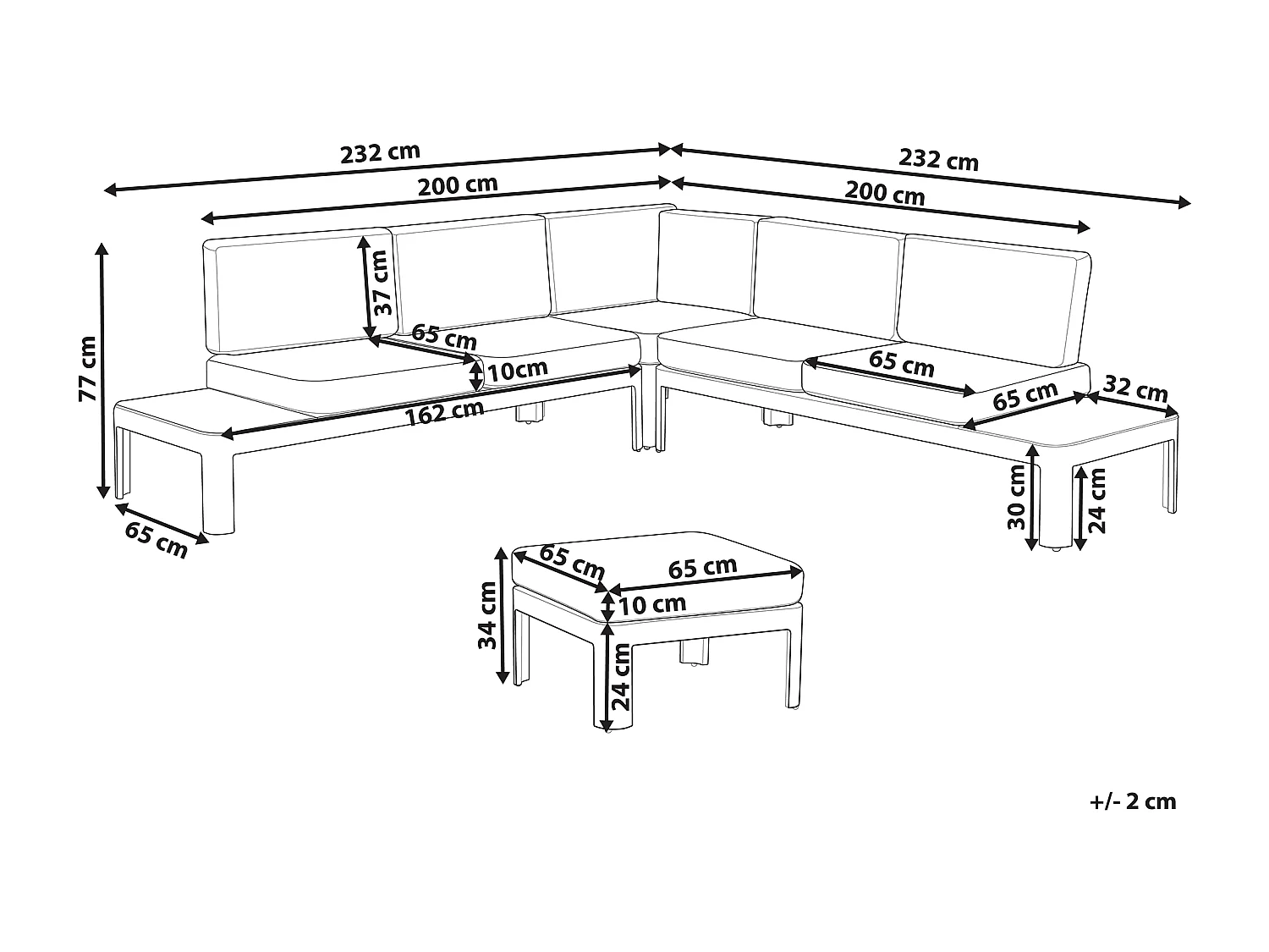 Aluminium Lounge Gartenmöbel Set für 5 Personen mit Auflagen in Grau Ferentino