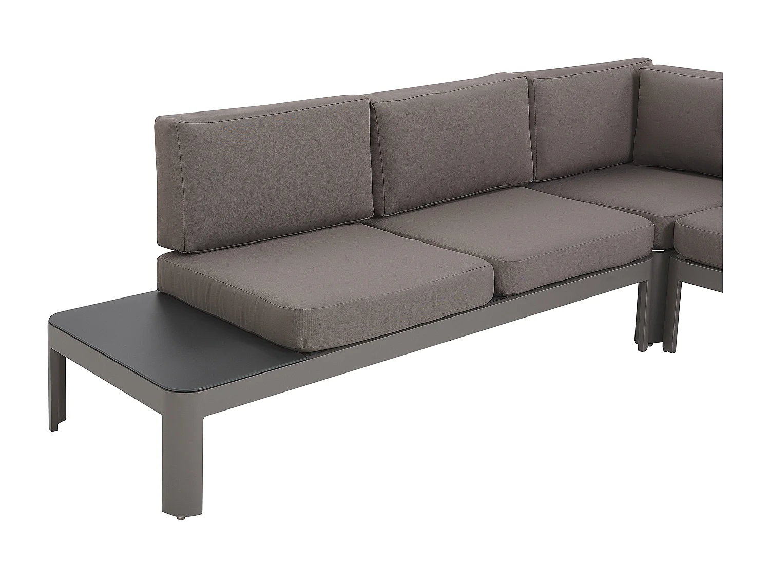 Aluminium Lounge Gartenmöbel Set für 5 Personen mit Auflagen in Grau Ferentino