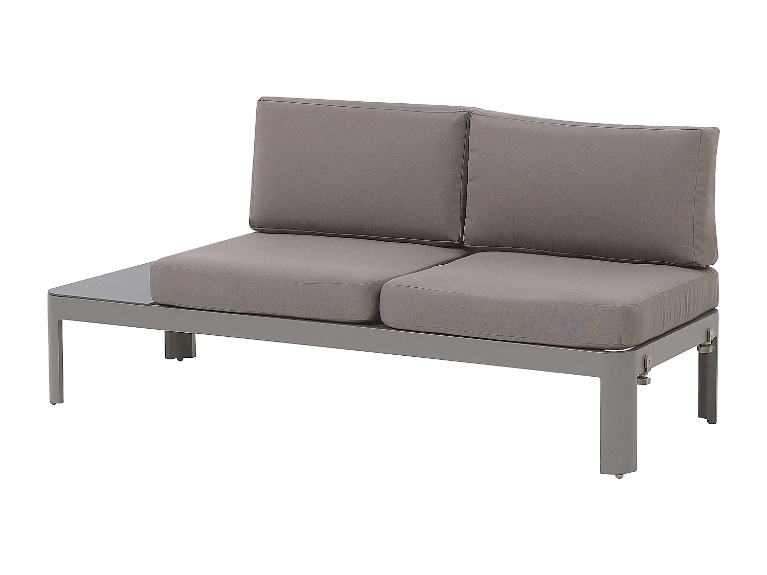 Aluminium Lounge Gartenmöbel Set für 5 Personen mit Auflagen in Grau Ferentino
