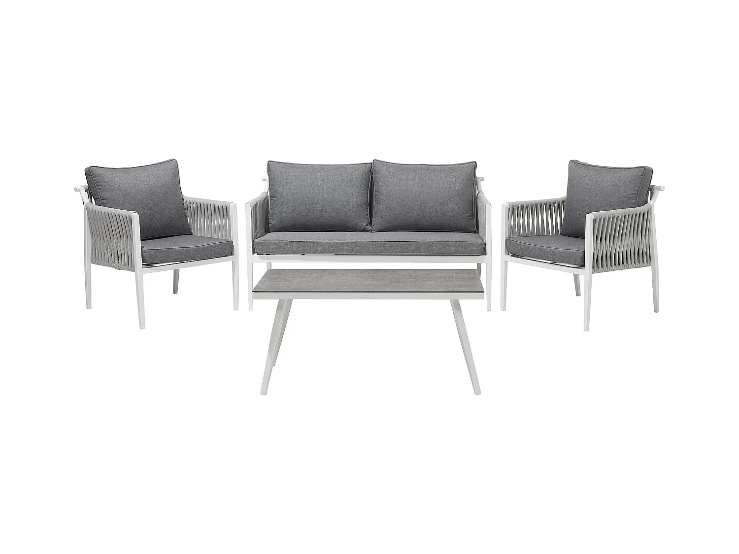Ensemble de salon de jardin avec table 4 places LATINA Métal Gris