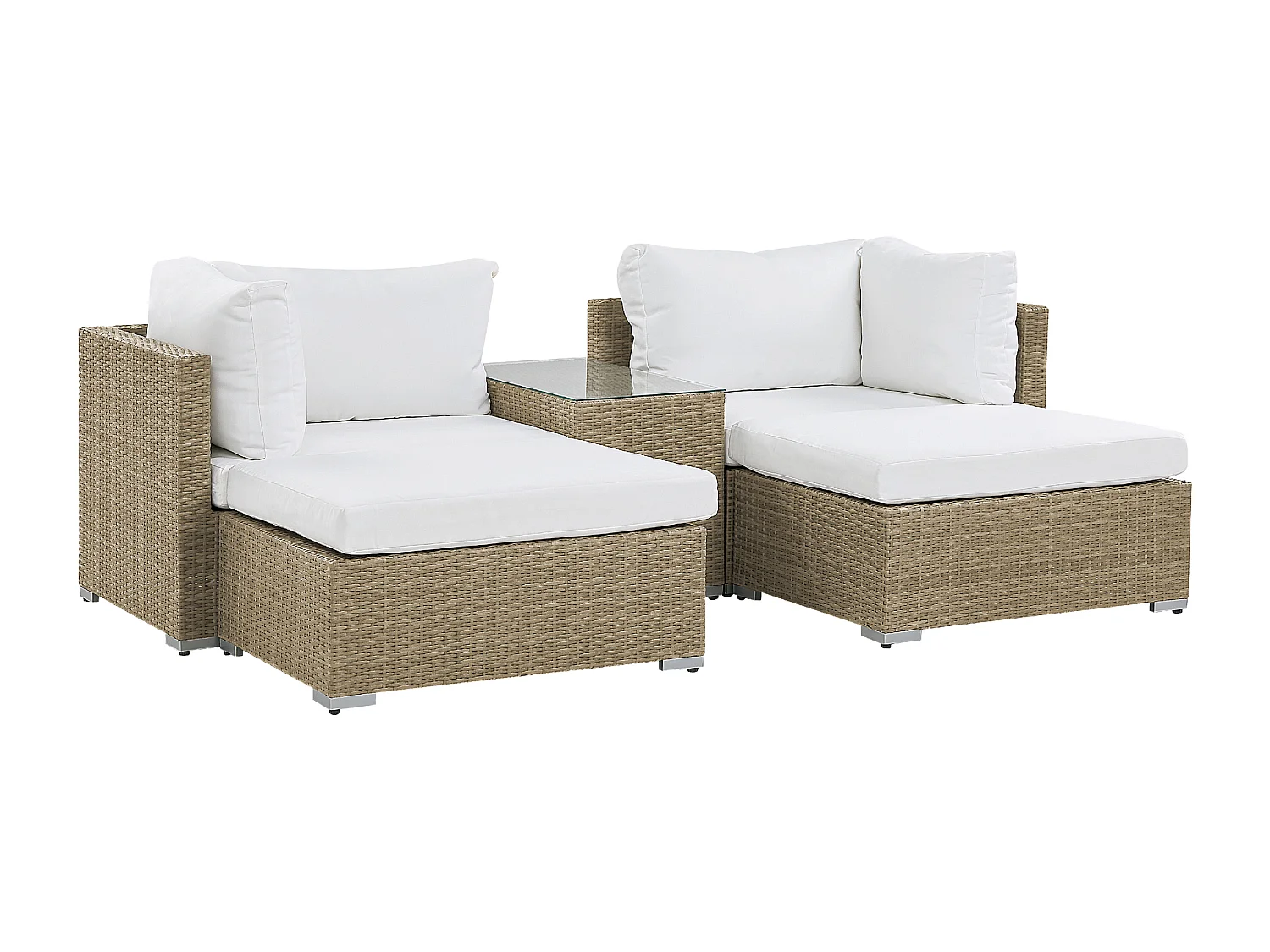 Ensemble de salon de jardin avec table 2 places NOTO Marron clair