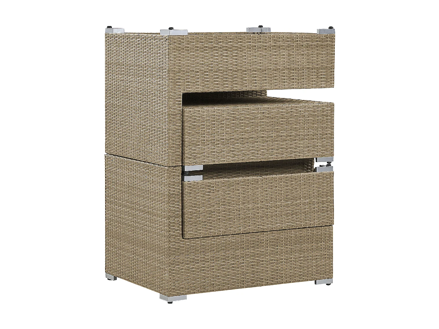 Ensemble de salon de jardin avec table 2 places NOTO Marron clair