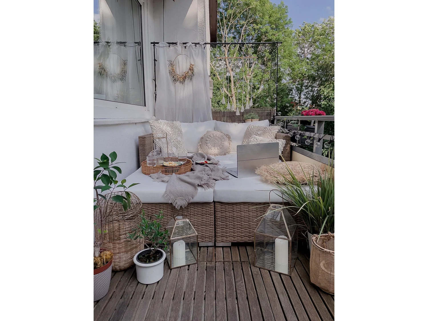 Garden Lounge Set with Table 2 Seater NOTO Light Brown PE Rattan Modular