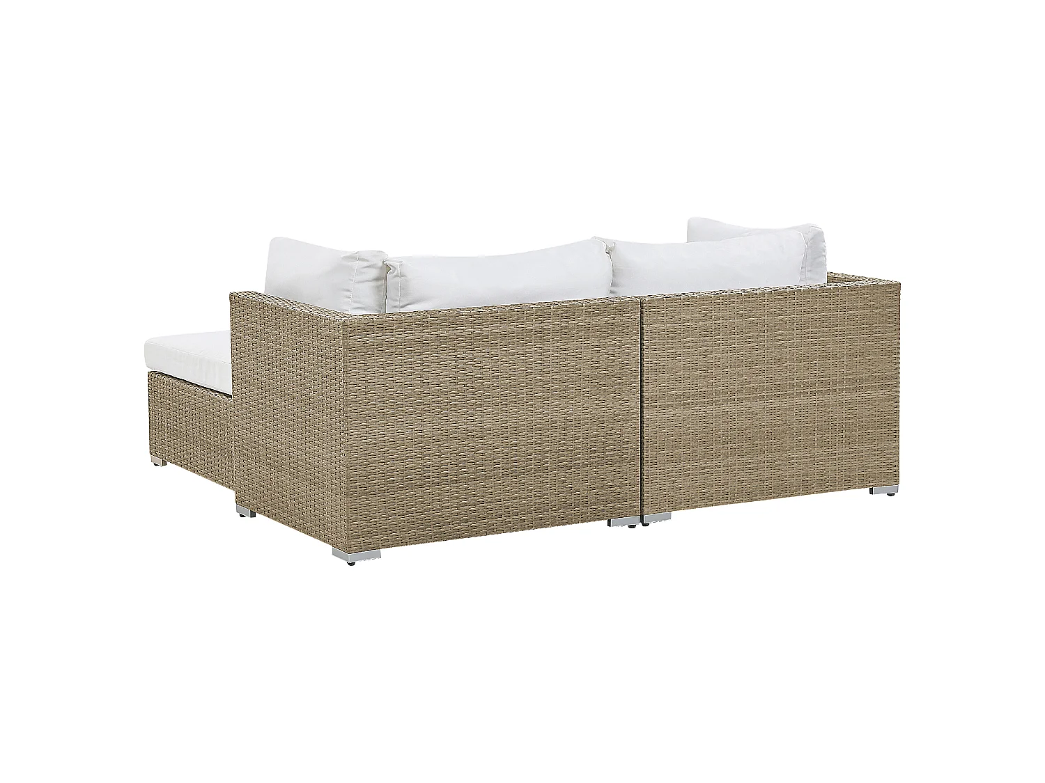 Lounge Set mit Tisch 2-Sitzer NOTO modular Polyrattan Hellbraun
