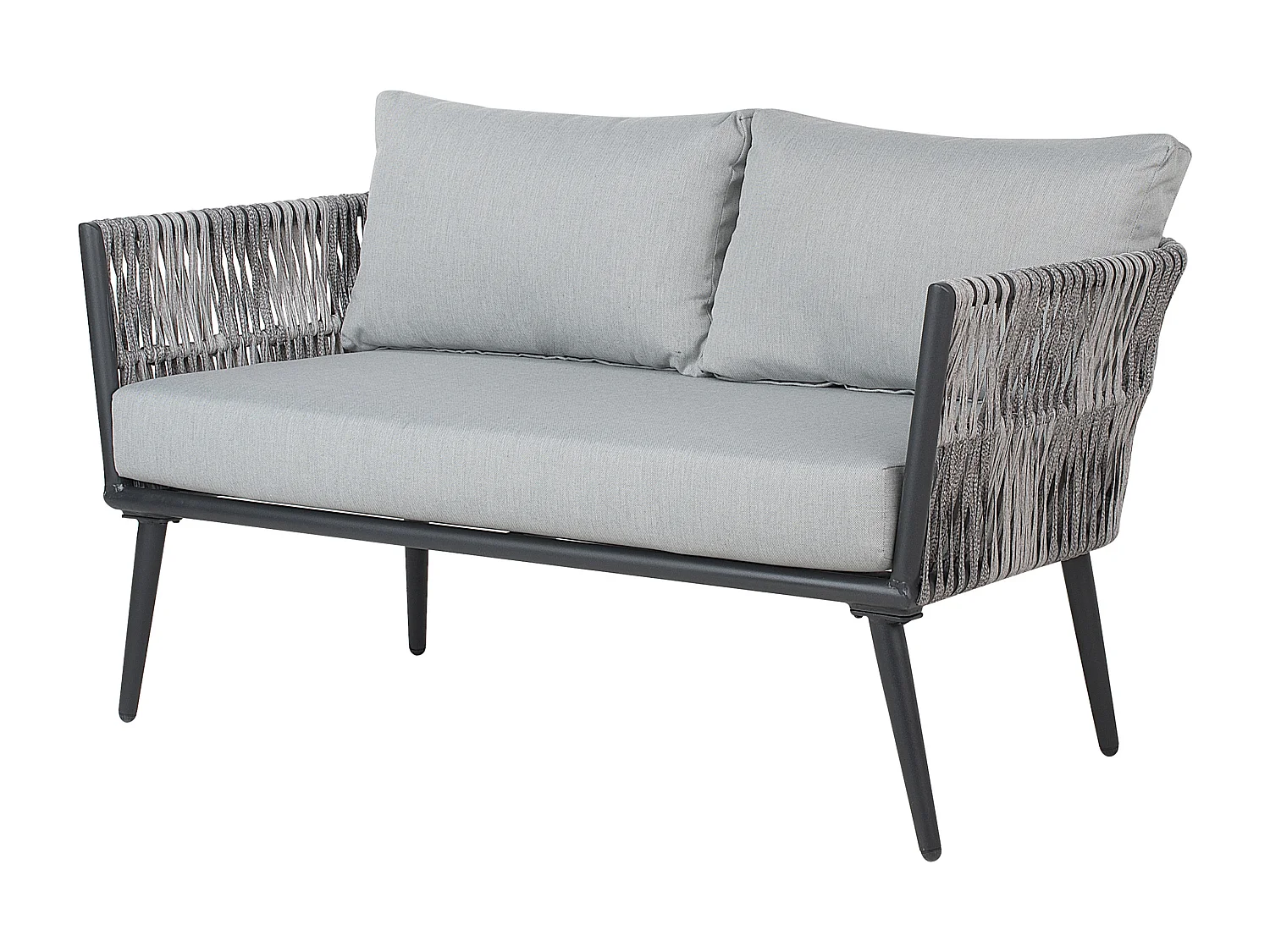 Loungeset met tafel 4-zitter PREVEZA Grijs