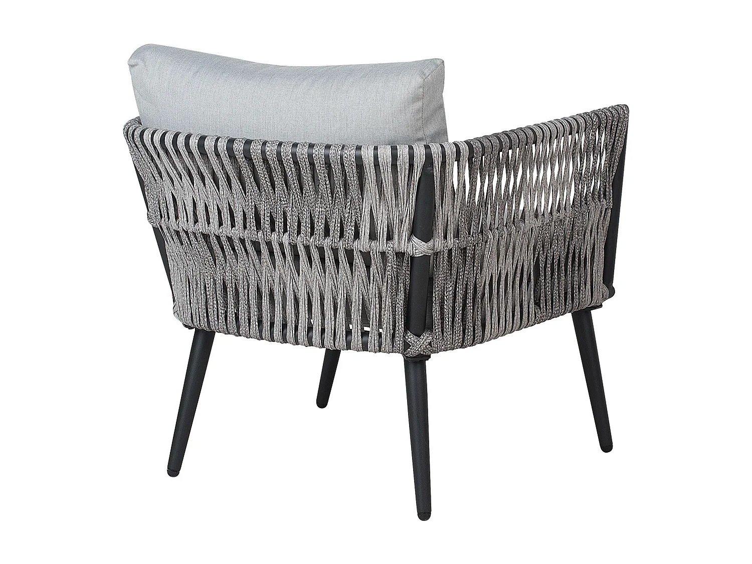 Modernes Gartenset Rattan Terrasse 5 Personen grau/schwarz Preveza