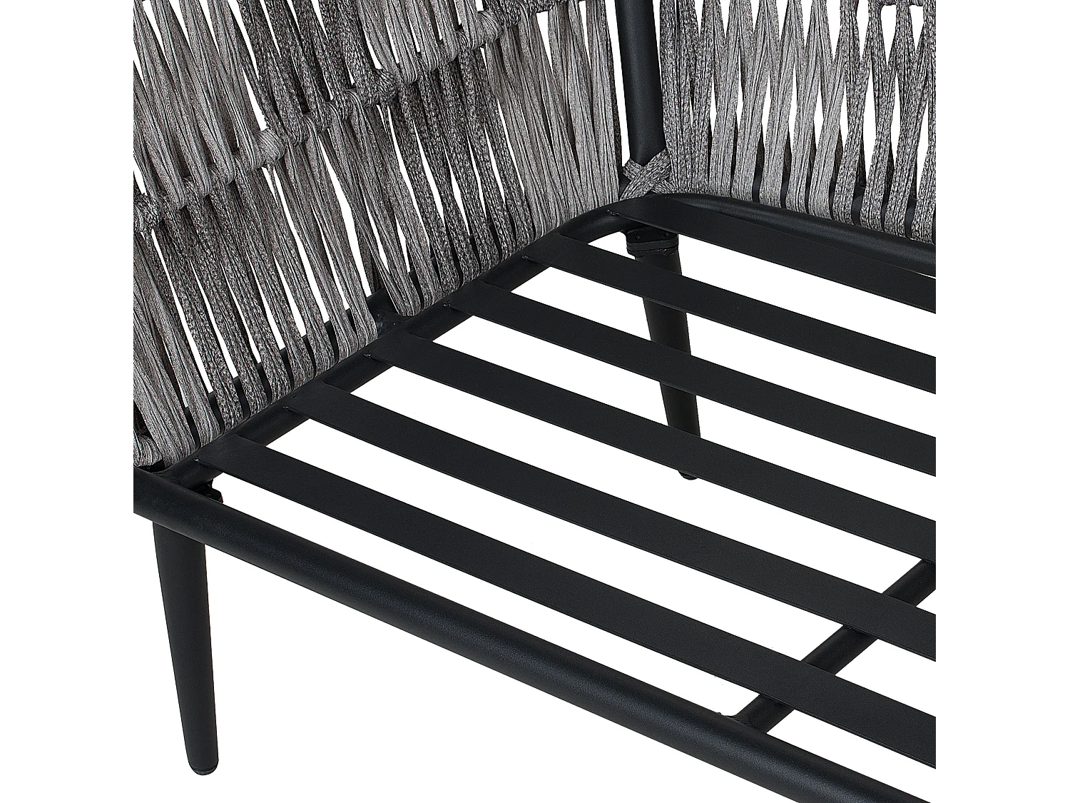 Modernes Gartenset Rattan Terrasse 5 Personen grau/schwarz Preveza