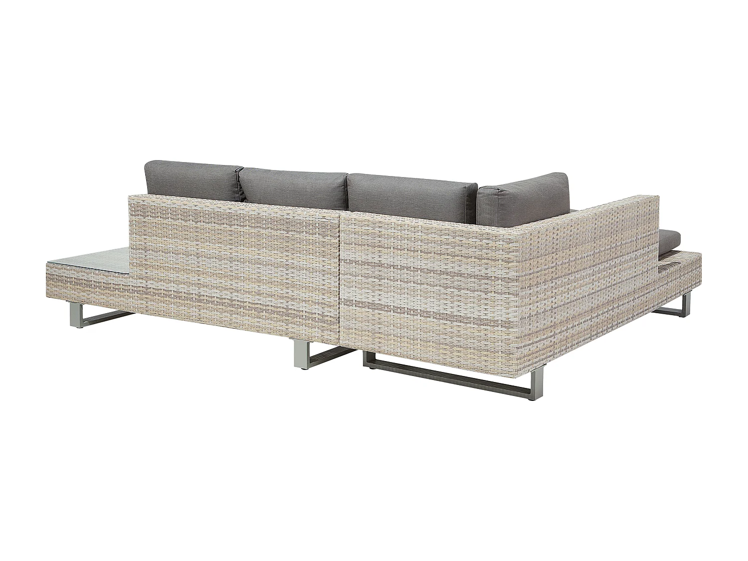 Tuin hoekloungeset met tafel 5-zitter LANCIANO Rechterzijde Grijs