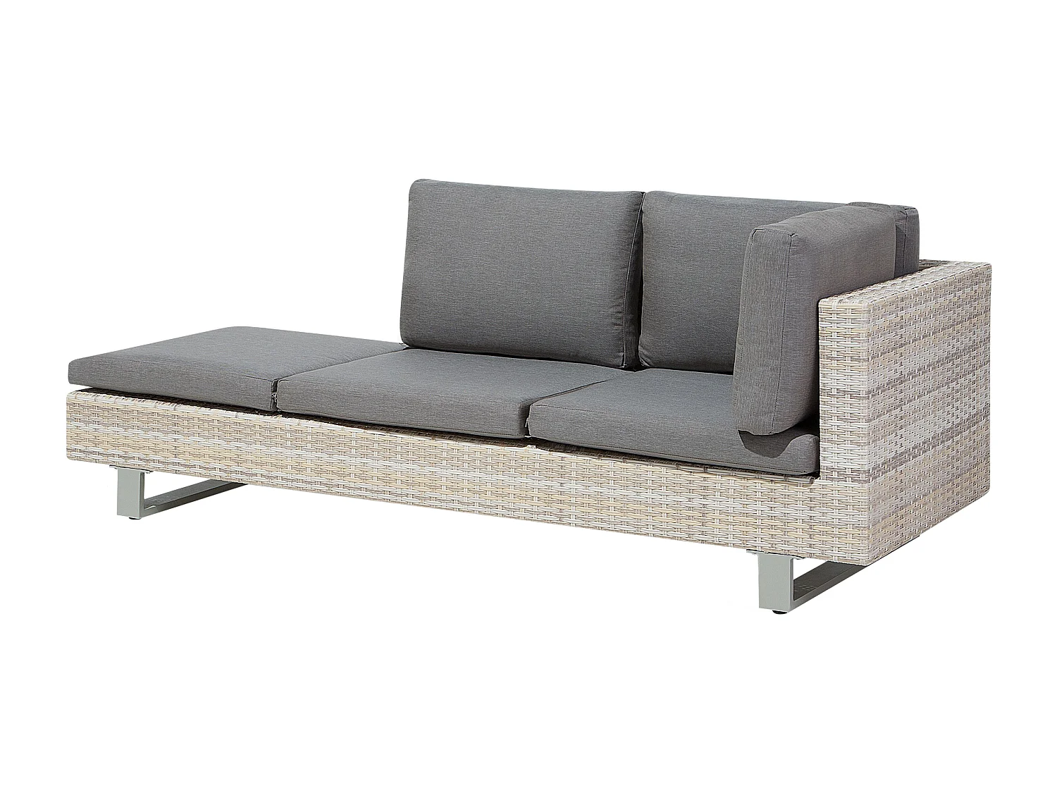 Tuin hoekloungeset met tafel 5-zitter LANCIANO Rechterzijde Grijs