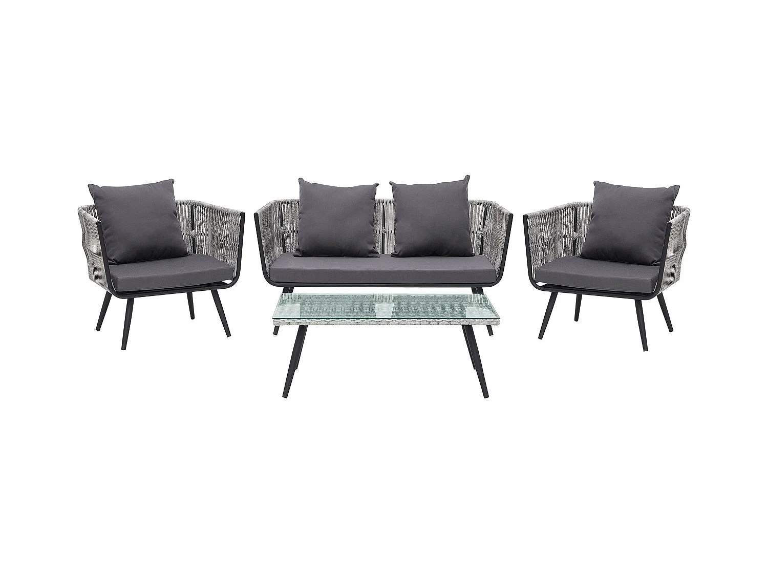 Ensemble de salon de jardin avec table 4 places RAGUSA Gris