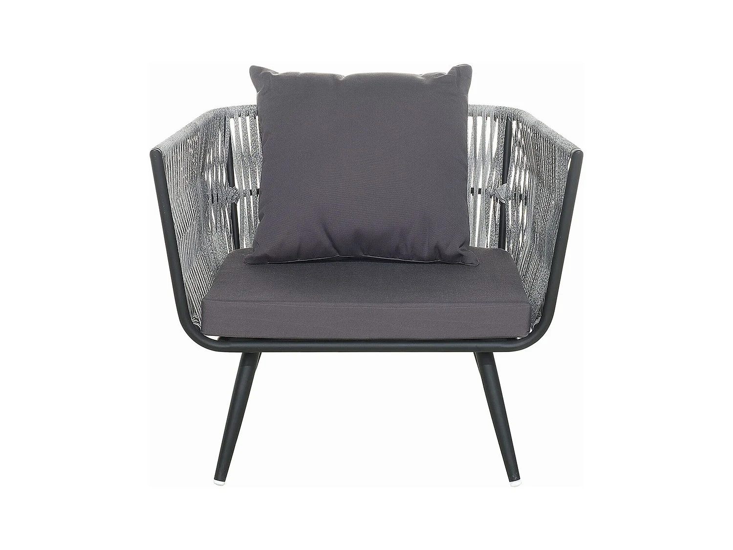 Zestaw ogrodowy ze stolikiem dla 4 osób RAGUSA Technorattan Szary