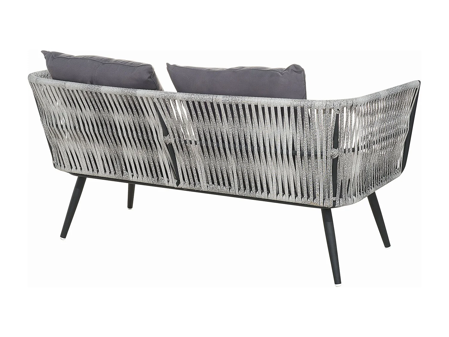 Modernes Gartenmöbel Set Rattan graphitgrau Ragusa