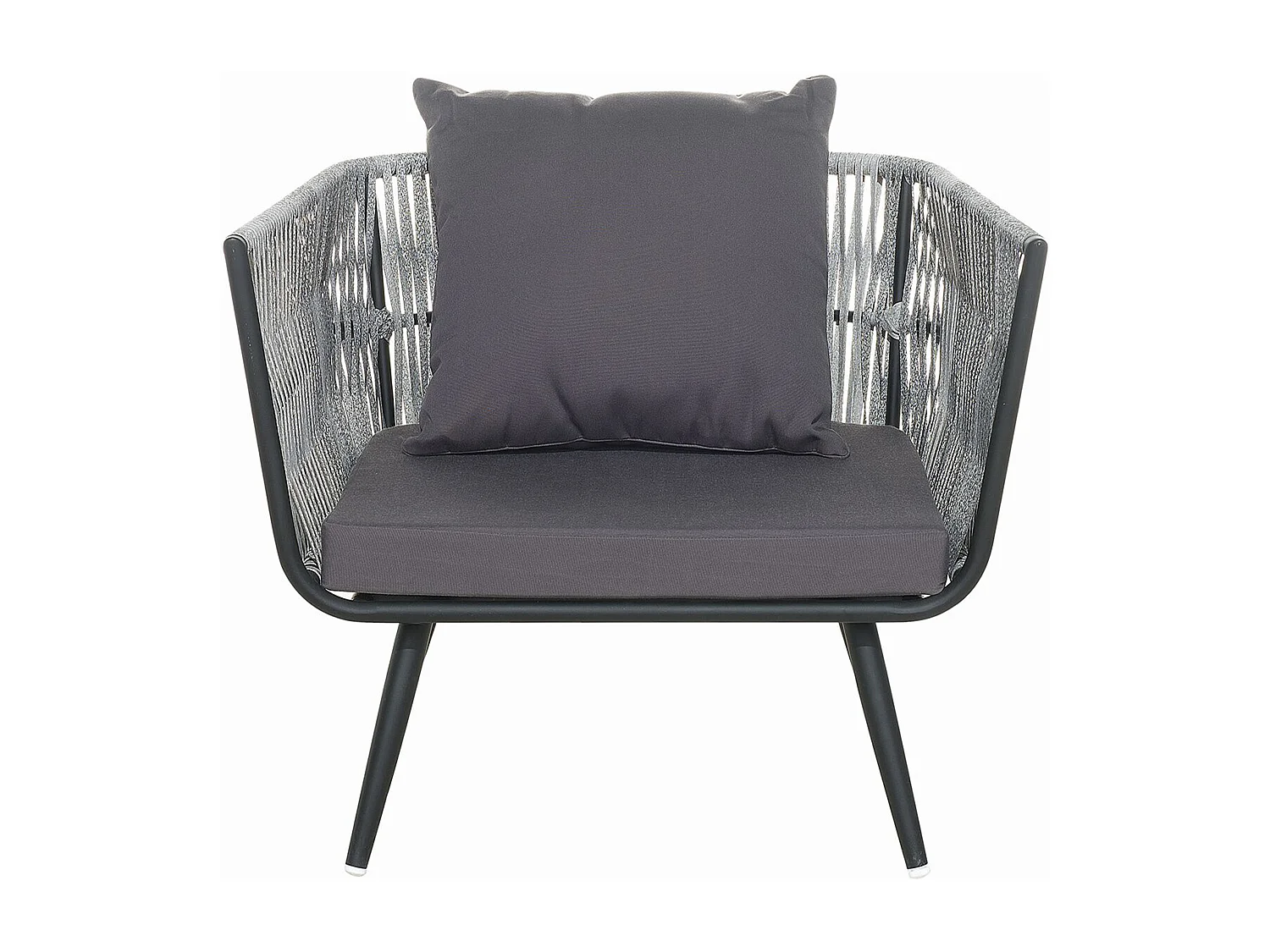 Modernes Gartenmöbel Set Rattan graphitgrau Ragusa