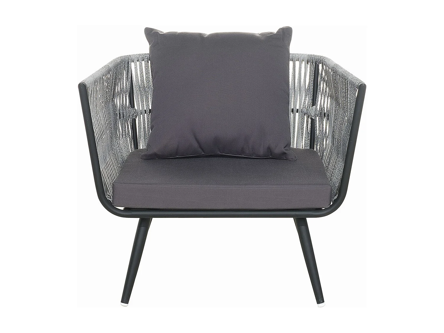 Modernes Gartenmöbel Set Rattan graphitgrau Ragusa