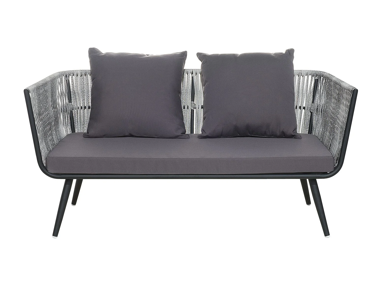 Modernes Gartenmöbel Set Rattan graphitgrau Ragusa