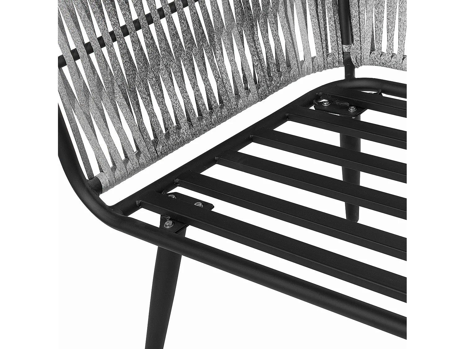 Lounge Set mit Tisch 4-Sitzer RAGUSA Polyrattan Grau
