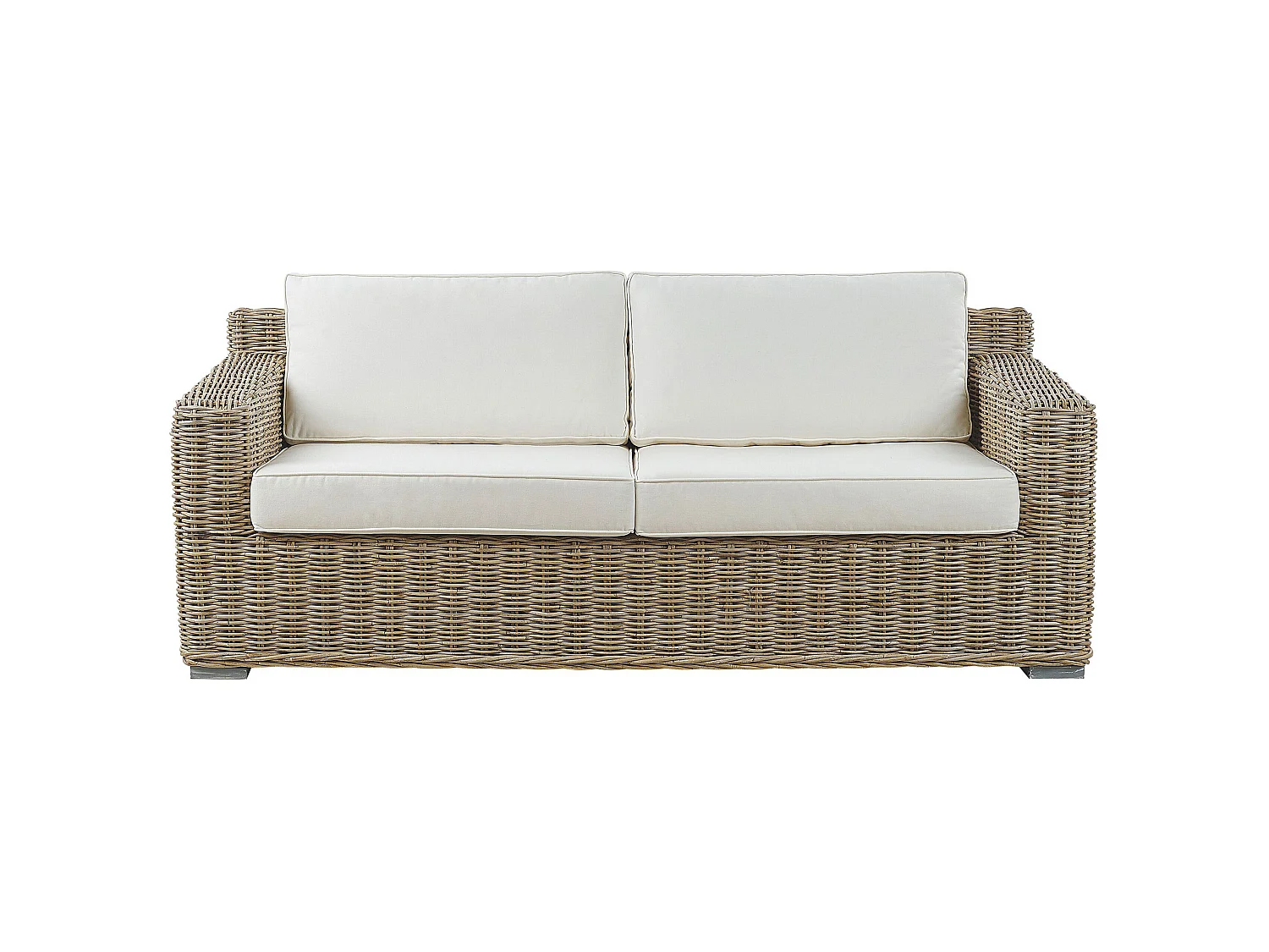 Ensemble de canapés de jardin 4 places ARDEA Rotin Marron clair