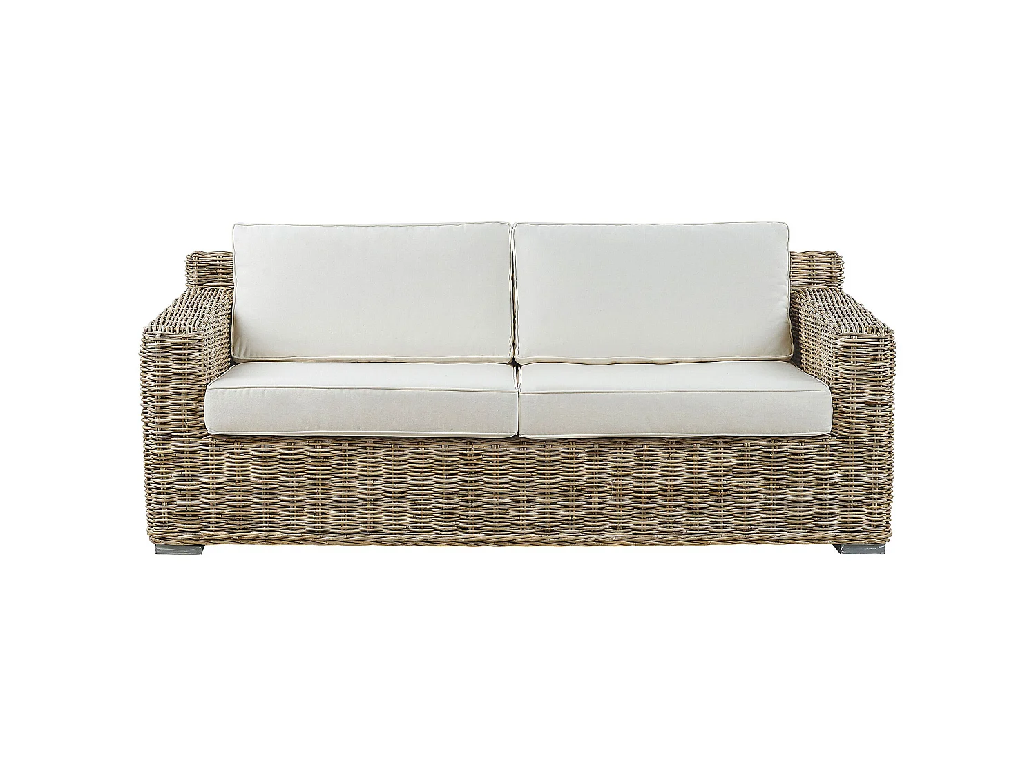 Ensemble de canapés de jardin 4 places ARDEA Rotin Marron clair