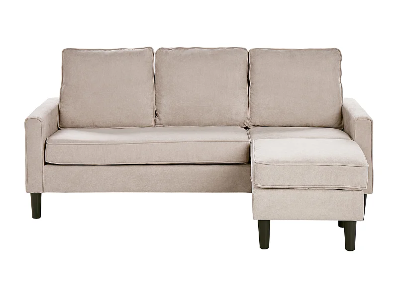 Canapé 3 places AVESTA Tissu Beige avec ottoman