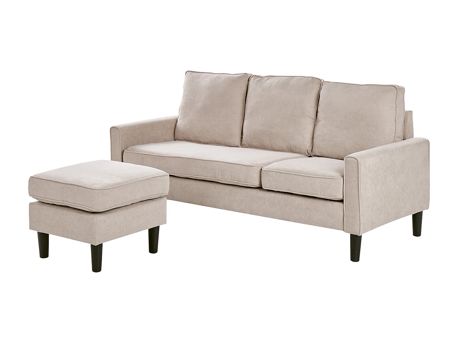 Bank AVESTA Stof Beige Met ottomaan 3-zitter