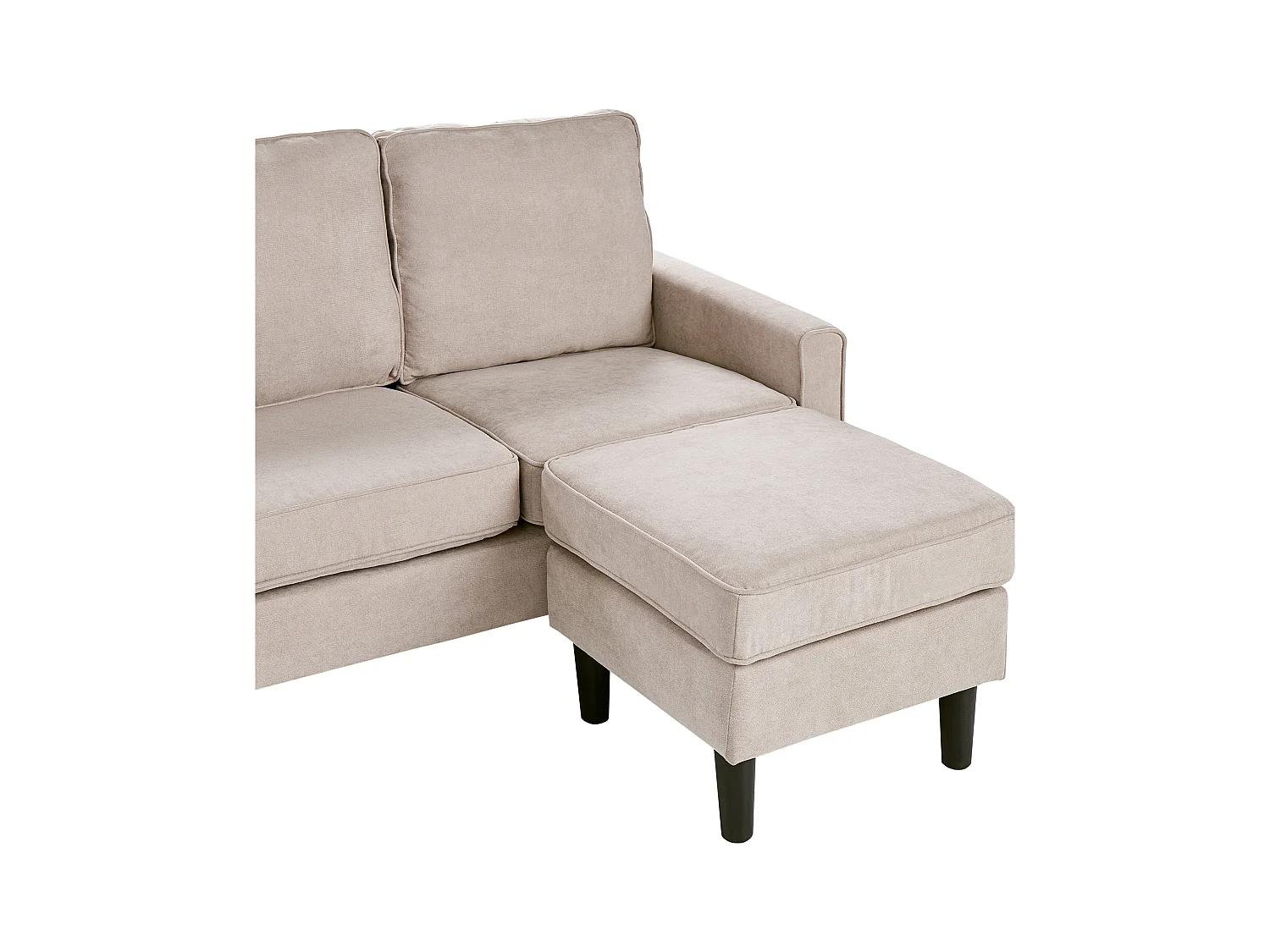 Canapé 3 places AVESTA Tissu Beige avec ottoman
