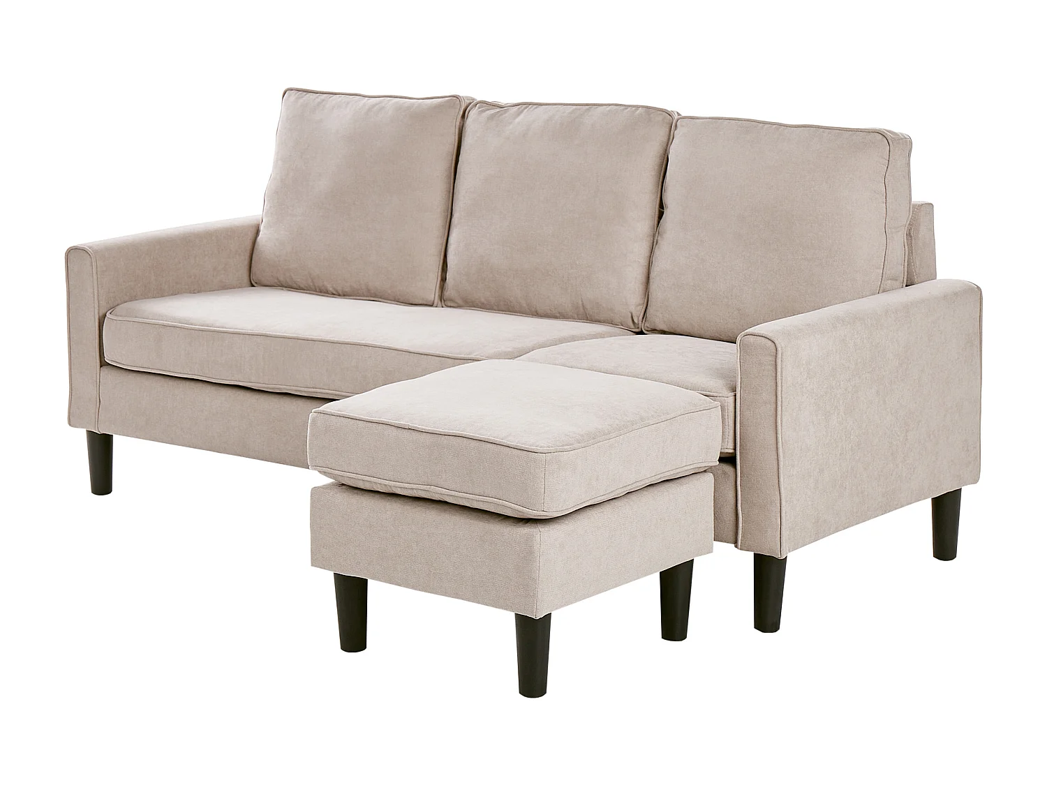 Bank AVESTA Stof Beige Met ottomaan 3-zitter