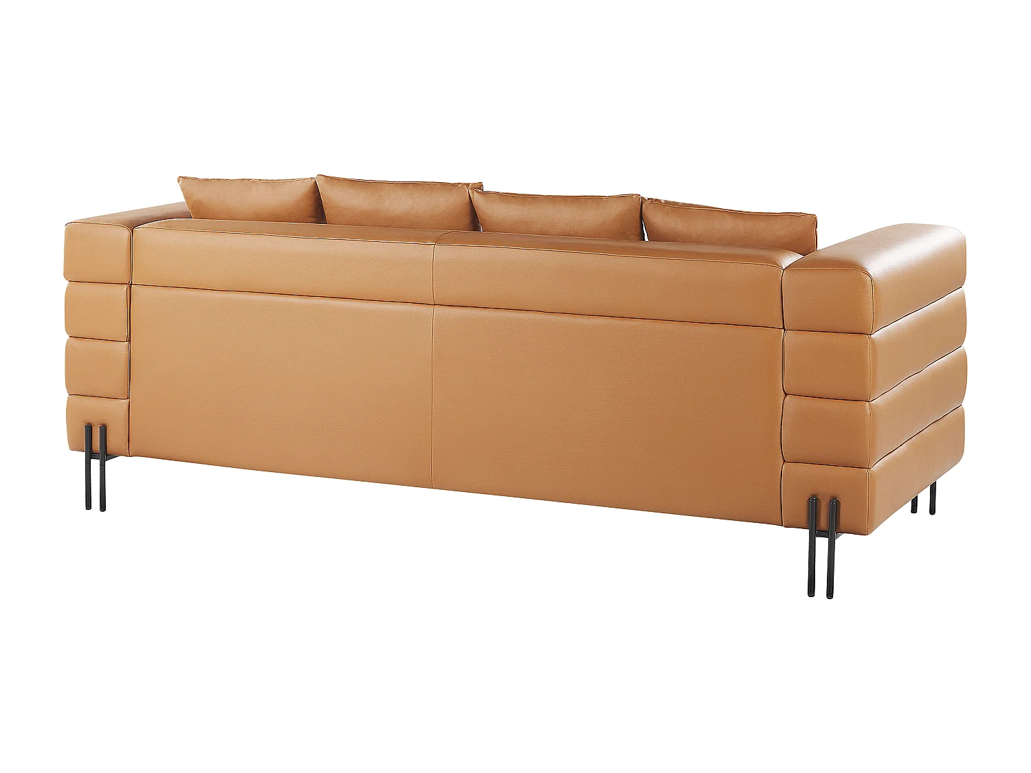 Sofa Kunstleder braun 3-Sitzer Metallbeine moderner Stil Granna