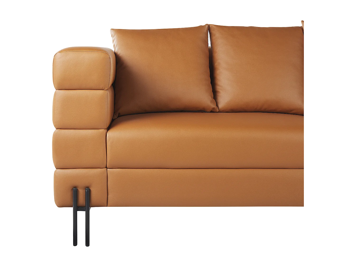 Sofa Kunstleder braun 3-Sitzer Metallbeine moderner Stil Granna