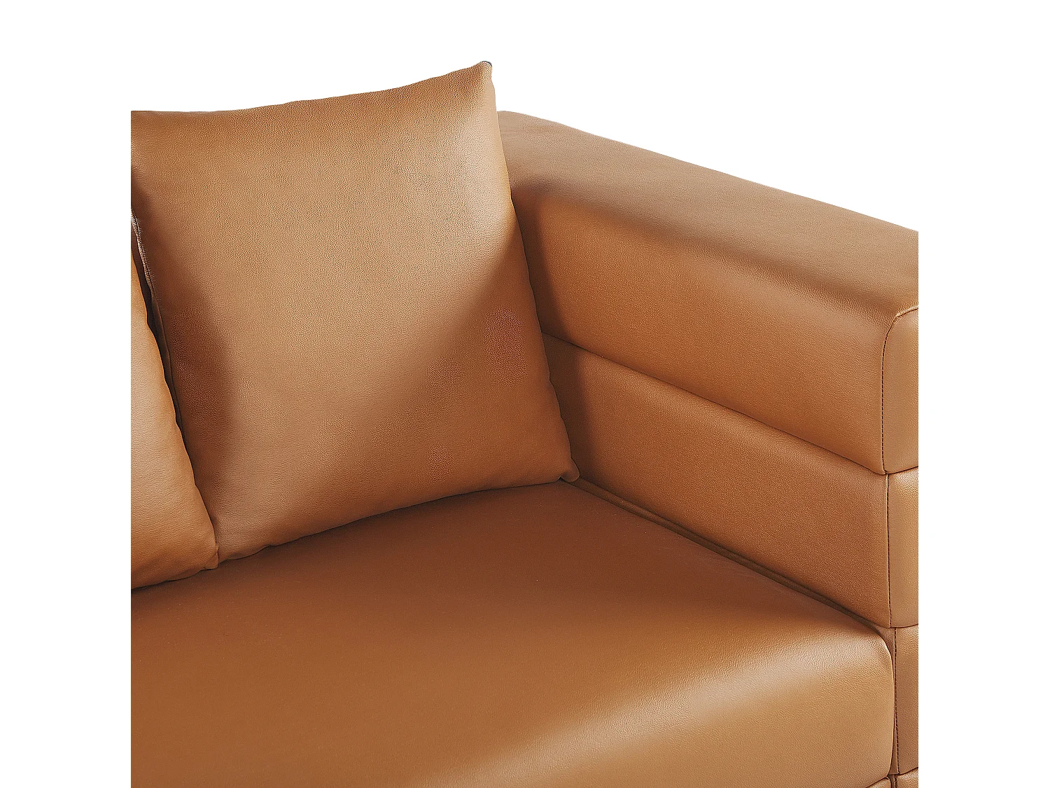 Sofa Kunstleder braun 3-Sitzer Metallbeine moderner Stil Granna