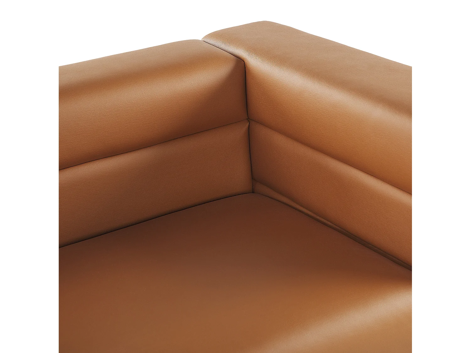 Sofa Kunstleder braun 3-Sitzer Metallbeine moderner Stil Granna