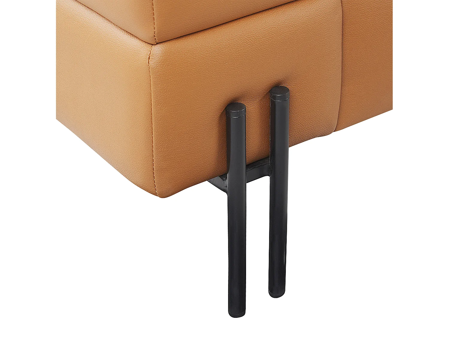 Sofa Kunstleder braun 3-Sitzer Metallbeine moderner Stil Granna