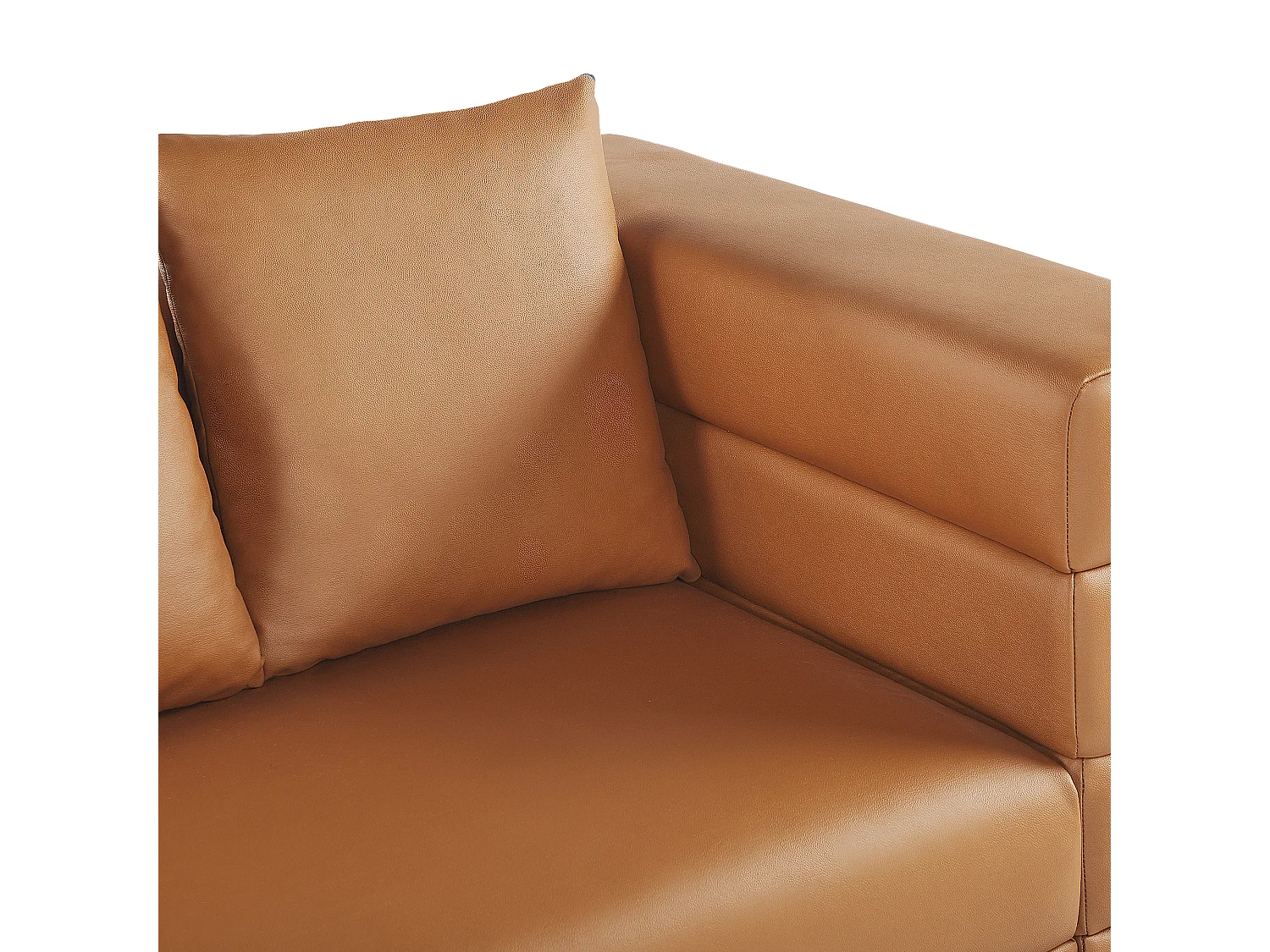 Sofá GRANNA Pele sintética Castanho 3 lugares