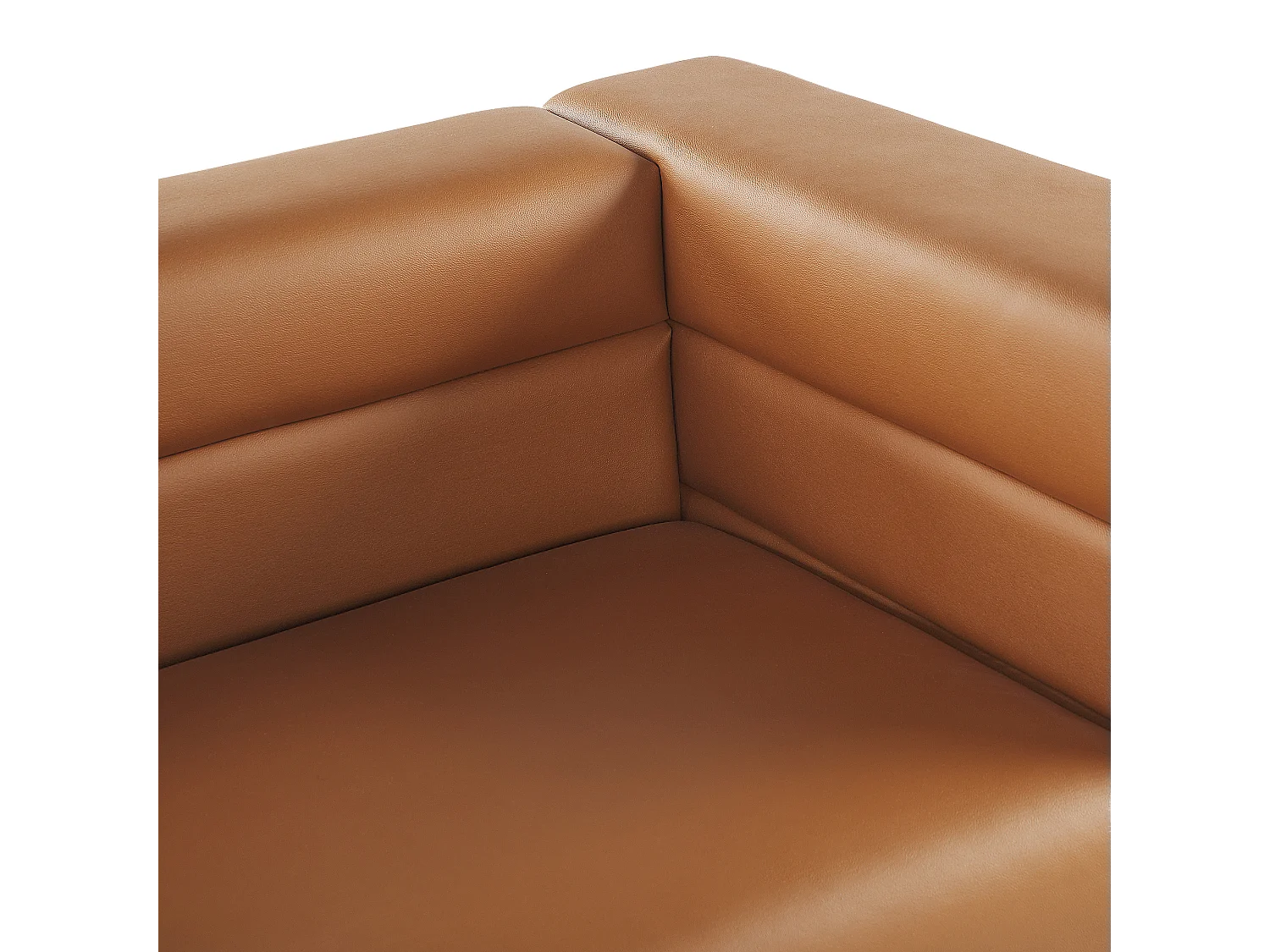 Sofá GRANNA Pele sintética Castanho 3 lugares